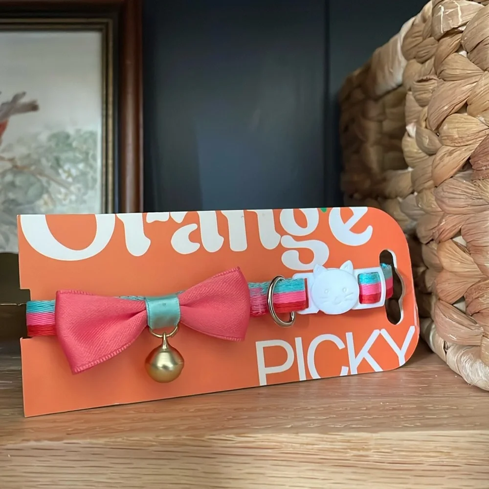 [ Picky Orange Kitty Cat Kitten Collar with Bell ]